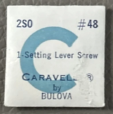 CARAVELLE By Bulova Setting Lever Screw 2SO #48 Sealed NOS - Image 1 of 2
