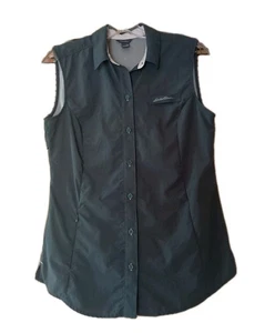 Eddie Bauer Women's Adventurer Army Green Pro Field Sleeveless Shirt Fishing XS - Picture 1 of 3