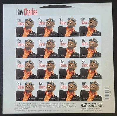 US 2013 #4807 Forever Ray Charles musician sheet of 16 MNH - Image 1 of 2