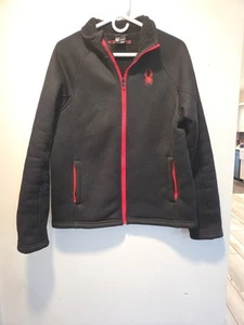 Spyder Black Red Full Zip Stryke Mid Weight Fleece Jacket 186402 Men’s MEDIUM - Picture 1 of 10
