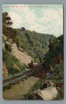 Old Port Railroad Tracks COLUMBIA PA Lancaster County Pennsylvania Postcard - Image 1 of 2