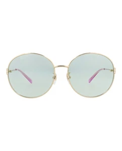 Gucci Damen Runde/Oval Gold Gold Grün Mode Designer Brille - Bild 1 von 4