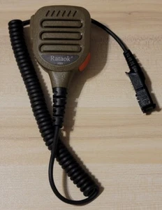 Rataok IP65 Waterproof Tan Dark Color Shoulder Mic Speaker Handheld Open - Zdjęcie 1 z 6