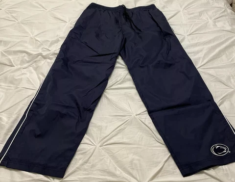 Red Oak Sportswear Penn State Navy Blue Windbreaker Pants w/Ankle Zip; Large EUC Cover