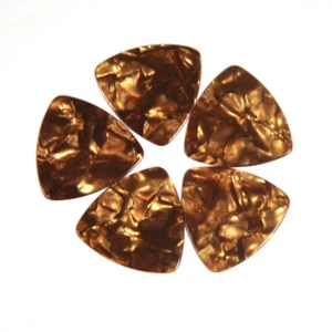 100Pcs Pearl Gold Celluloid Rounded Triangle 346 Guitar Picks Heavy 0.96mm - Picture 1 of 4