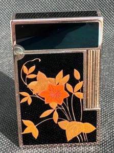 S.T. Dupont Feuerzeug Schwarz Silber Linie 2 Echt Gold Makie ohne Box überholt JP - Bild 1 von 15