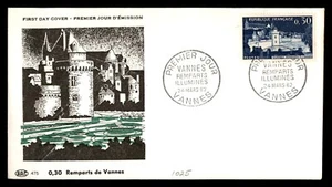 Mayfairstamps France FDC 1952 Vannes Buildings Wall Remparts de Vannes First Day - Picture 1 of 2