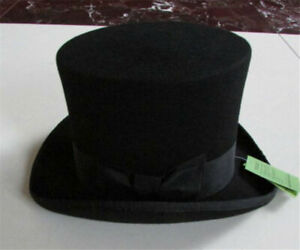 Vintage 100% Wool 18cm Height Hat Mad Hatter Performing Magic Top Hat 3 Colors