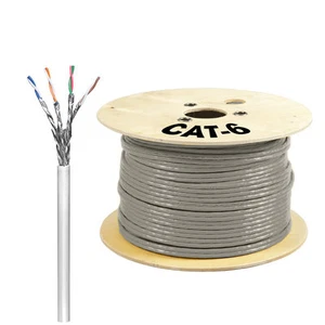 60m CAT 6 Netzwerk Kabel Verlegekabel Solid LAN Gigabit 4x2xAWG23/1 S/FTP CCA - Bild 1 von 4