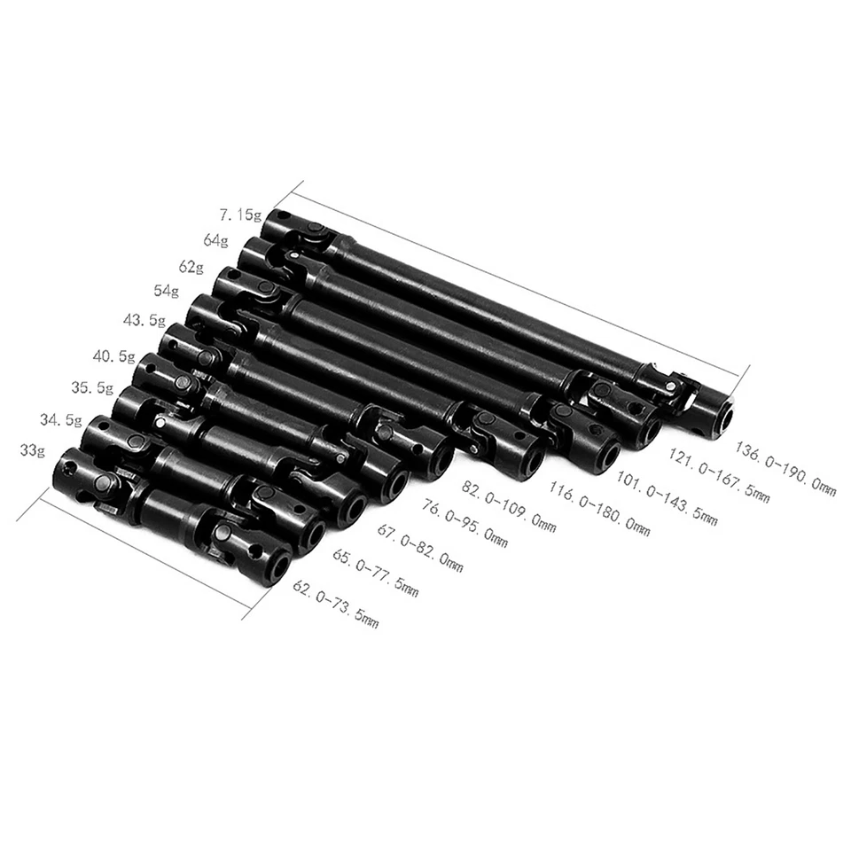 Steel Drive Shaft Telescopic Drive Shaft Upgrade for Climbing Model Car SCX10 RC - Image 1 of 4