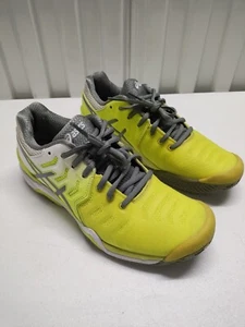 Asics Gel Resolution 7 Clay Court Yellow Women's Tennis Pickleball Shoes Sz 8 - Picture 1 of 13