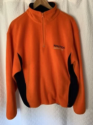 Pulôver de lã vintage Y2K EUA competição náutica laranja fluorescente - Imagem 1 de 4