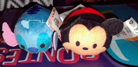 Walt Disney Tsum Tsum Stitch And Mickey Mouse 3" Mini Soft Plushes Cover