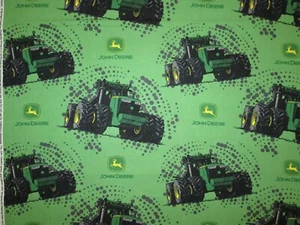 VTG 2016 John Deere TRACTORS In Mud FARM Logo Green Quilting Crafts 23" X 18" FQ - Picture 1 of 6