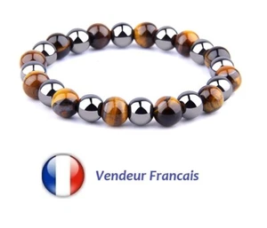 Armband "Dreifache Schutz" Aus Tigerauge, Hämatit Und Onyx 8Mm - Bild 1 von 4