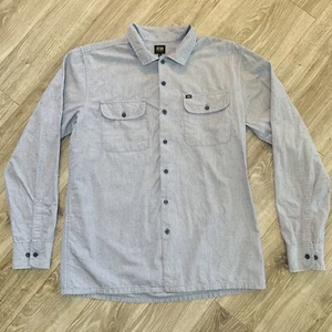 OBEY Shirt Men’s M Long Sleeve Button Up Gray 100% Cotton Casual - Picture 1 of 11
