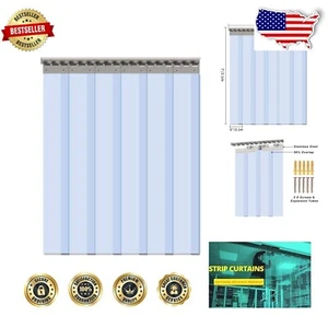 6PCS Clear PVC Strip Curtain 84" x 36" for Door - Waterproof & Scratch-Resistant - Picture 1 of 9