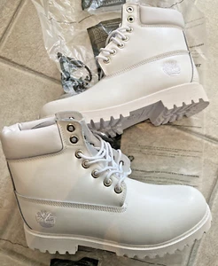 New w/o Box Timberland 6" Premium All White Waterproof Boots Men's US Size 8 M - Picture 1 of 3