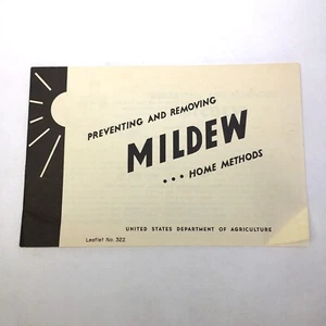 Folleto de colección USDA 1952 PREVENCIÓN ELIMINACIÓN DE MOHO métodos caseros folleto - Imagen 1 de 9