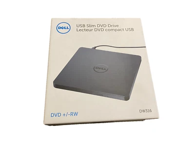 Dell Dw316 Usb Slim Dvd Drive Dvd+/-rw External Drive With Burner - New Sealed - Image 1 of 4