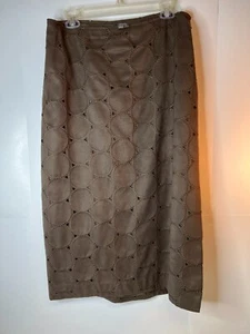 Muse Women's Brown Maxi Skirt Keyhole Cutout Stitching Side Slit Zip Lined-12 - Picture 1 of 5