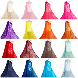 Tessuto Pizzo Elasticizzato Poliestere Elastan Misto Floreale Materiale Sartoria Sposa - Foto 1 di 100