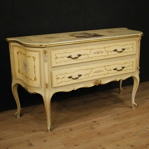 Dresser Italian Furniture Cupboard Wood 2 Drawers Lacquered Painting Style