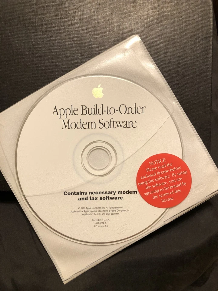 Apple Build-to-Order Modem Software 1997 CD Install Disc - Image 1 of 1