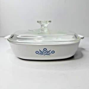 Cazuela vintage Corning Ware azul aciano 9" P-9-B con tapa de vidrio EE. UU. - Imagen 1 de 8