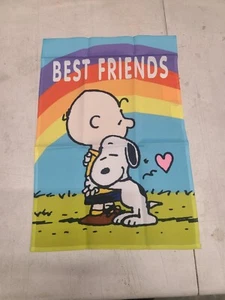 Snoopy and Charlie Brown "Best Friends"  Garden Flag 12”x 18” - Picture 1 of 1