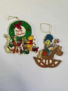 Vintage Disney Winnie The Pooh & Friends Jiminy Cricket Wood Christmas Ornaments - Picture 1 of 6