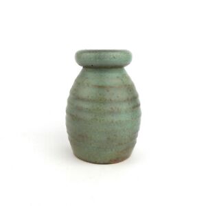 MOBACH Utrecht NL Studiokeramik Vase signiert grün Mid-Century Keramik Vintage