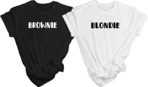 Blondie Brownie 2 passende T-Shirts BFF brünett blond beste Freunde Schwestern Geschenk - Bild 1 von 11
