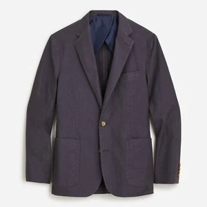 J. Crew Herren schmale Passform Hanf Baumwolle Anzug Jacke groß dunkel Hafen Blazer Mantel 42 - Bild 1 von 9