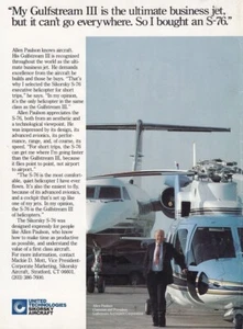 Pubblicità aereo elicottero Sikorsky S-76 1984 20/09/2022k - Foto 1 di 1