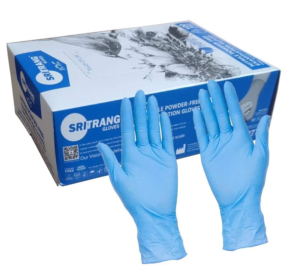 SAFETOUCH Disposable Latex, Nitrile or Vinyl Gloves  Powder Free - 100 Boxed - Image 1 of 1
