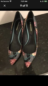 Nicholas Kirkwood Size 39 Floral Print Silk Heels - Picture 1 of 7