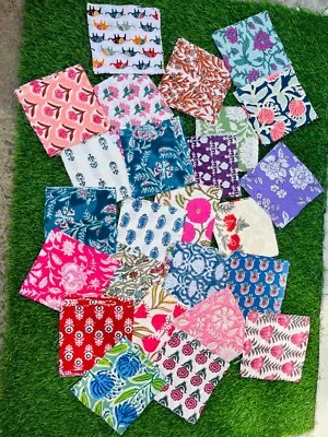 100 Mix Charm Pack Cotton Squares Patchwork Quilting Fabric Bundle Scraps Lot - Image 1 of 4