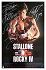 Sylvester Stallone & Lundgren Autographed ROCKY IV Original Poster ASI Proof