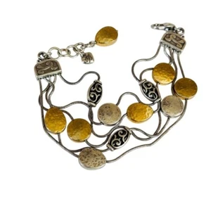 Brighton Mediterranean Bracelet Signed gold Silver Plated multi metal chain - Picture 1 of 4