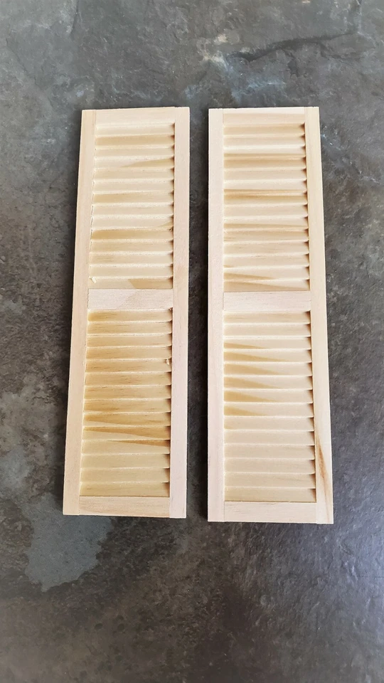 Shutters #5019 Dollhouse 1 12 Scale Miniature Window 1pair Wooden Houseworks