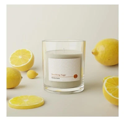 Large Aromatherapy Jar Candle - Serene Aura Citrus - Vegan Soy Wax - 200g - Image 1 of 4