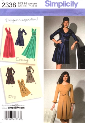 Day and Evening Dresses with Variations Simplicity Pattern 2338 Sizes 20W to 28W - Image 1 of 2