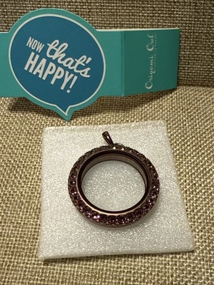 Medallón Origami Owl Lg Chocolate Twist Living con Swarovski Rosa ~ LK9127 ~ Nuevo Foto 1 de 3