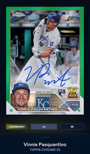 TOPPS BUNT CHROME 23 - Vinnie Pasquantino (RC) LEGENDARY 99cc DIGITAL CARD - Picture 1 of 3