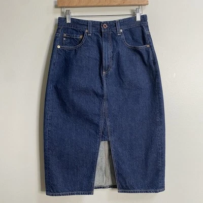 AG Adriano Goldschmied Interstellar Haruko Dark Wash Denim A-Line Skirt Size 27 - Image 1 of 4