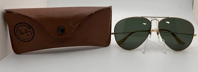 Винтажные авиаторские солнцезащитные очки в золотой оправе Ray Ban Bausch & Lomb с оригинальным чехлом - Изображение 1 из 4