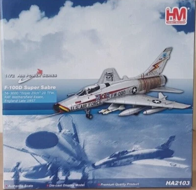 Hobbymaster 1:72 F-100D Super Sabre "Triple Zilch" USAF 20º TFW HA2103 Foto 1 de 3