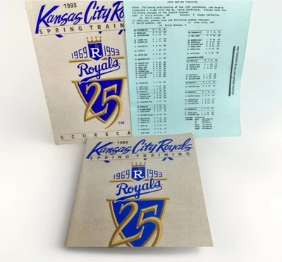 1993 Kansas City Royals Spring Program/Scorecard Booklet vs. Detroit, 4-Signed - Image 1 of 3