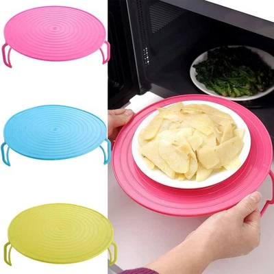 1pc Microwave Stacker Lid Plate Stand Shelf with Handle Tray Heating CoolingRack - Image 1 of 4